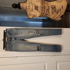 Classic Light Blue Distressed Ladies Jeans